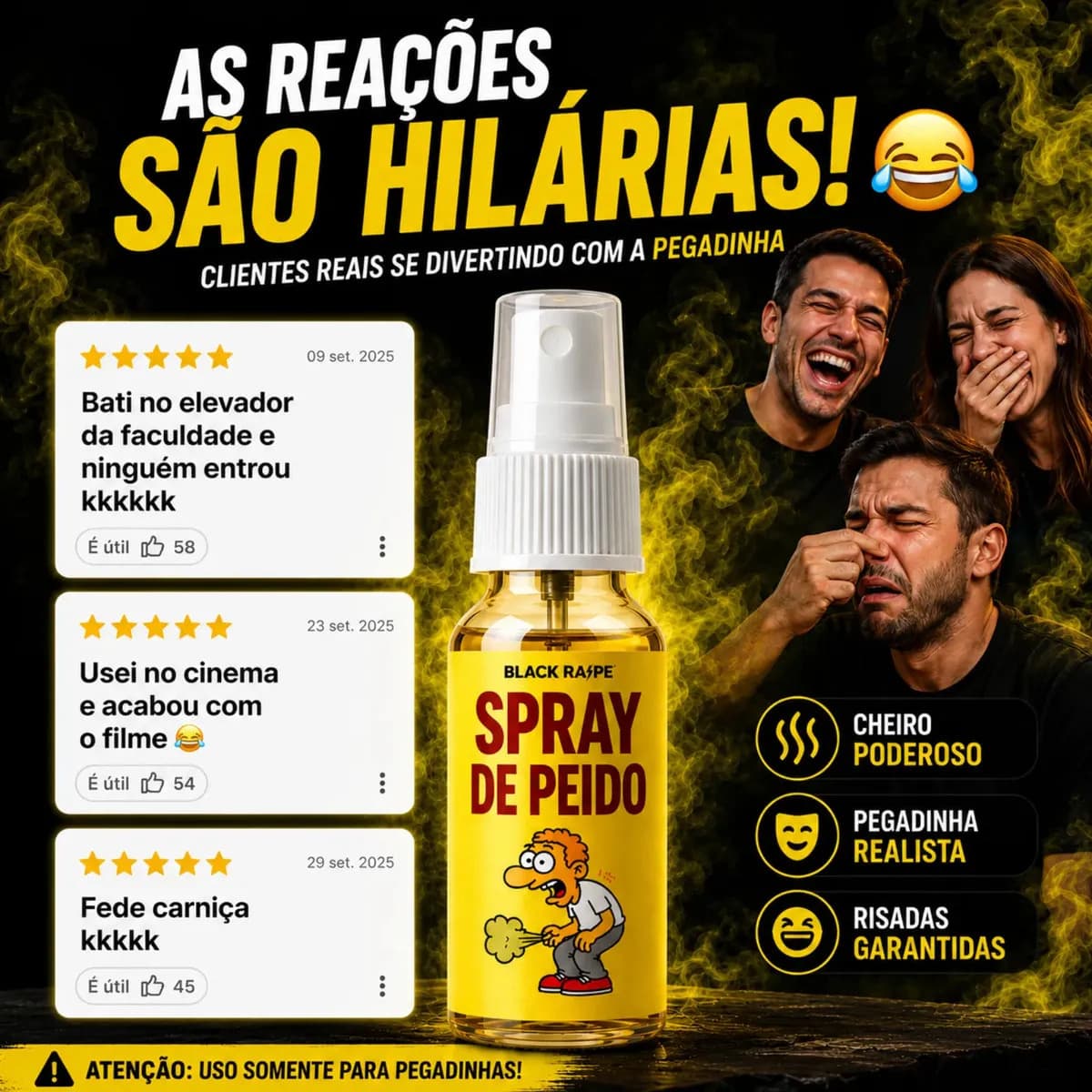 Spray Pum Peido Fedorento Pegadinha Viral Trollagem Brincadeira Perfume Fedido - Marca Black Raipe — imagem 2