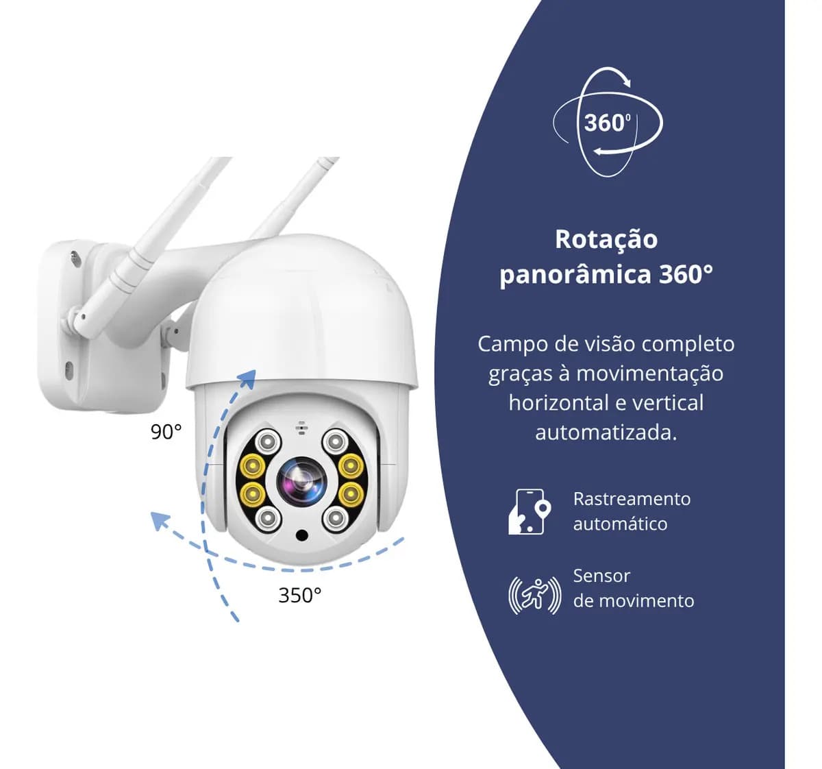 Câmera Ip A8 App Icsee Infravermelho Prova D'água Externa Wifi Hd Cor Branco — imagem 3