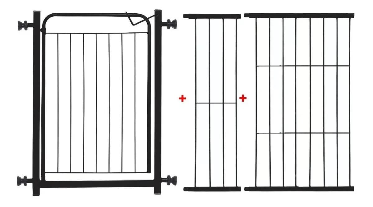 Portão Grade Proteção Criança Pet Util Cão De 129 Cm À 134 Cm Cor Preto