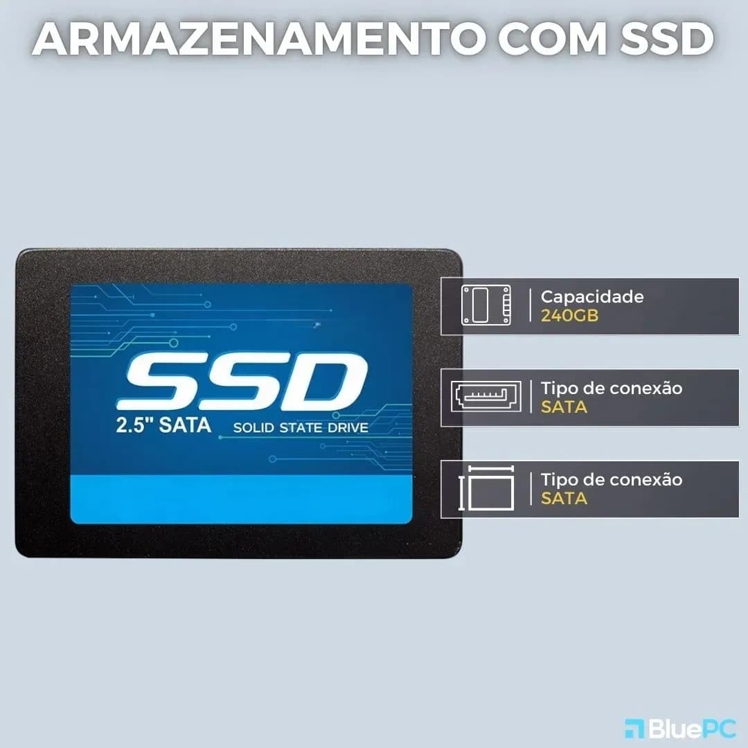 Computador Completo Intel Core I5, 8gb Ram, Ssd 240gb, Monitor 19 Led, Windows 10 Pro - Bluepc Plus Cdbp-plu101 — imagem 5