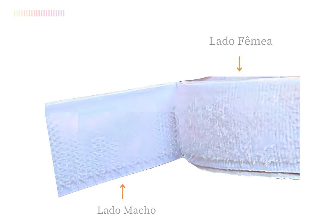 Fita Fecho Com Adesivo 20mm X 5mts Macho E Fêmea Cor Branco — imagem 3