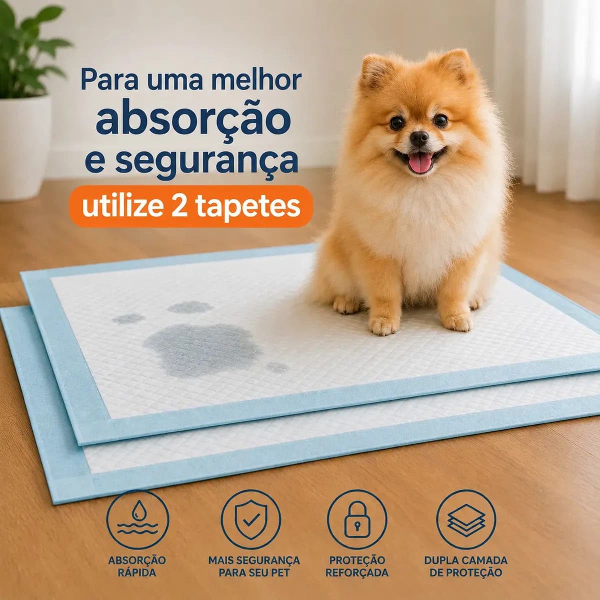 Tapete Higiênico Para Cães Gatos Pets Manta Absorvente 50 Unidades 50x60Cm Branco Fralda Pet Cachorro Camadas De Proteção Bloqueador De Odor Linha Premium Com C — imagem 6