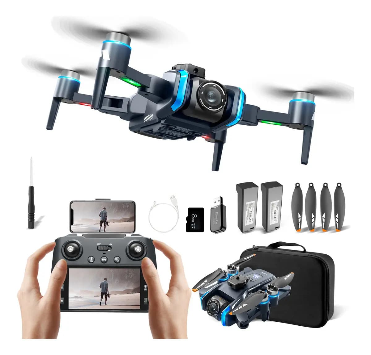 Drone Xt808 Com Tela Câmera Gps, Wi-fi Fpv Motor Brushless — imagem 2