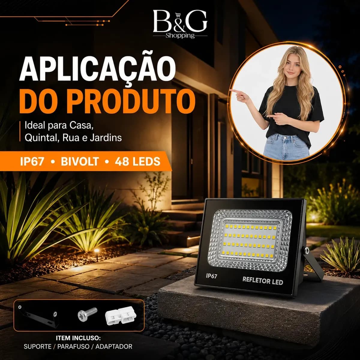 kit 2 Refletor Led 200w Holofote Bivolt Prova D'água Cor Branco Frio 6500k — imagem 3