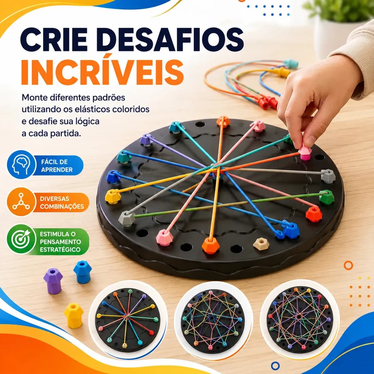 Jogo Desafio Desenrolar Cordas Anti Estresse Raciocínio Quebra Cabeça Babuu Brinquedos Educativos — imagem 3