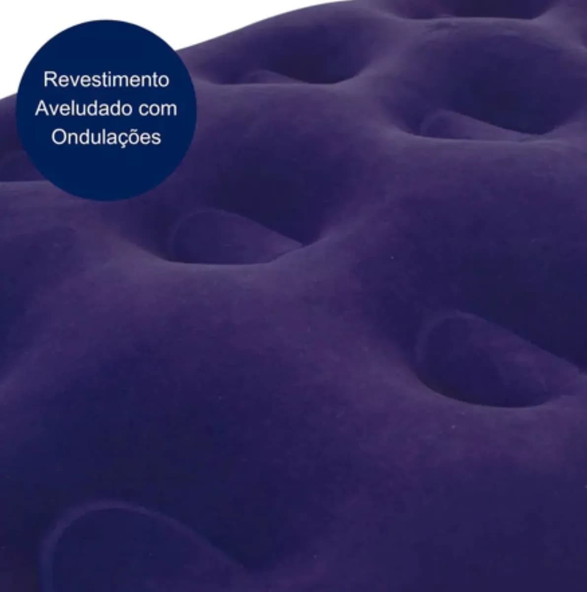 Colchão Casal inflavel Com Inflador Acoplado Camping Mor Azul — imagem 3