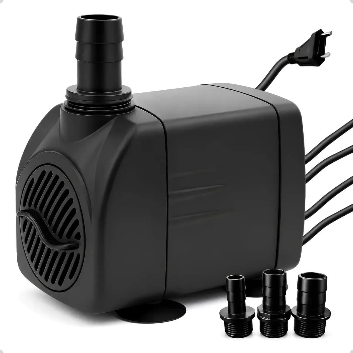 Bomba Submersa 2000l/h 2m Lagos Recalque Fontes Aquários Cascata Chafariz Motor Água Doce Salgada Marinho Fonte Hidroponia Aquaponia