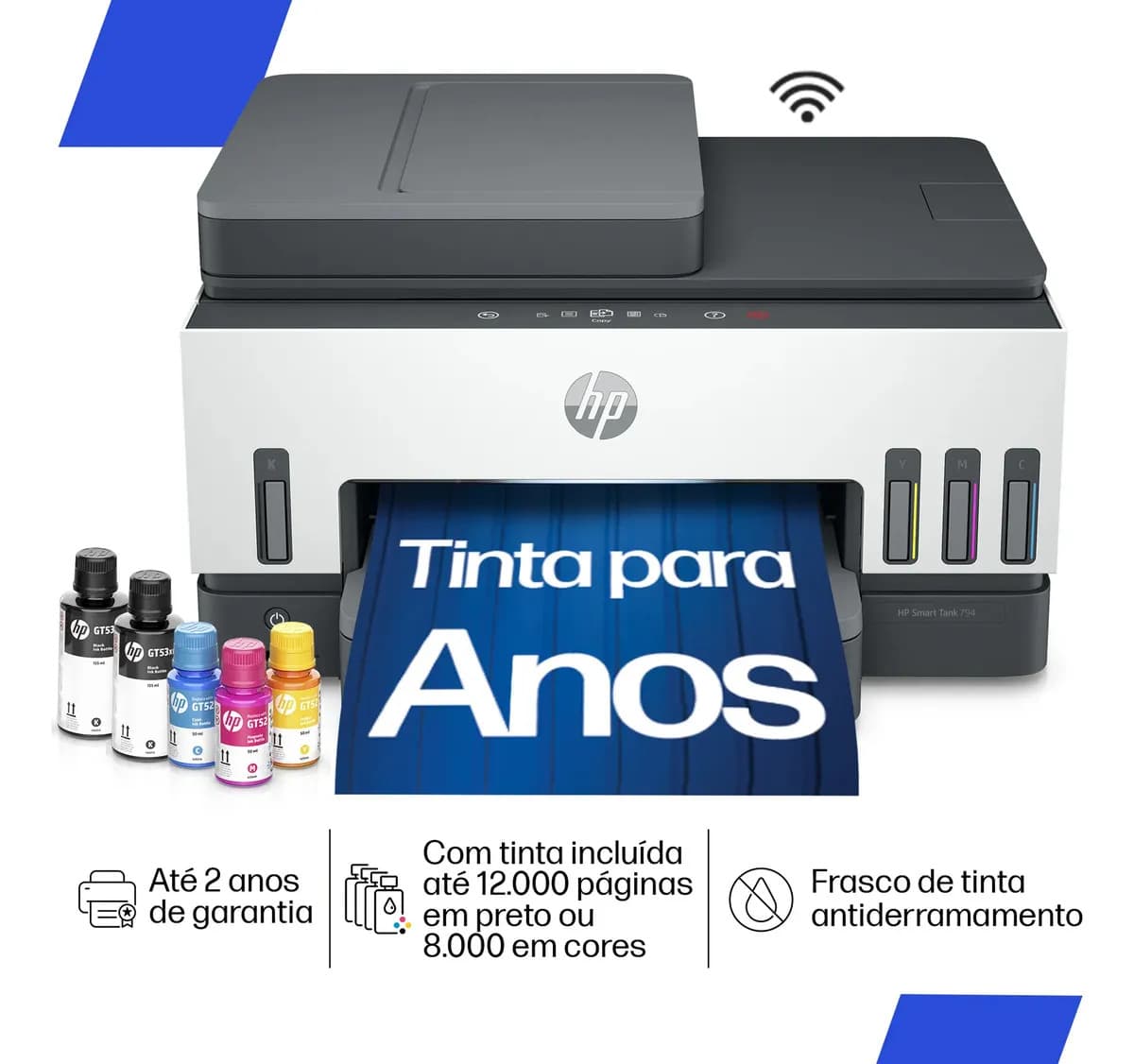 Impressora Multifuncional HP Smart Tank 794 Tanque de Tinta Colorida Wi-Fi Scanner Duplex, Bluetooth. Funções: Imprimir, Copiar, Digitalizar. Cor: Branco (2G9 — imagem 2