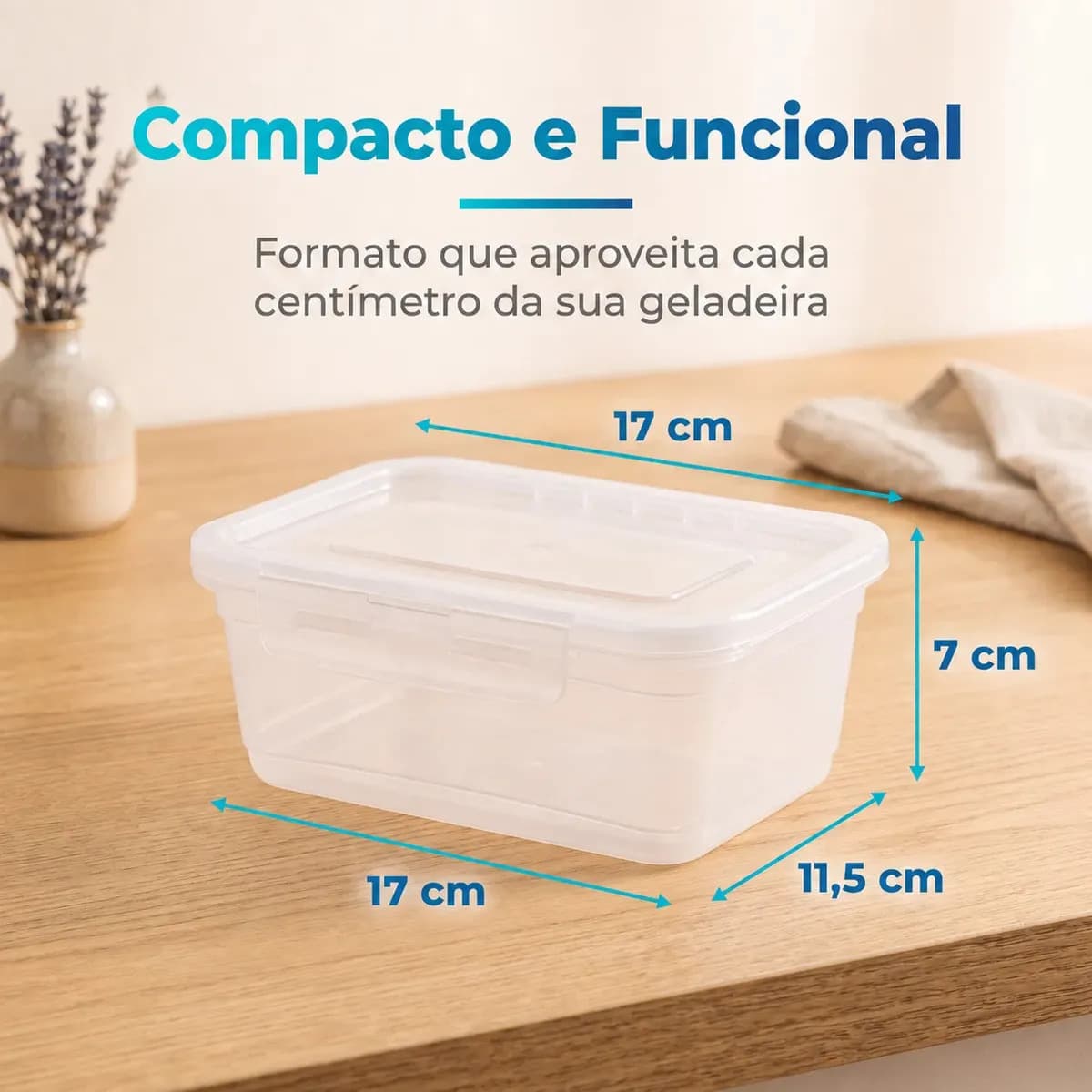 Kit 10 Potes 750ml com Tampa Trava Plástico Transparente para Mantimentos e Alimentos Marmita Organizador de Cozinha Geladeira e Freezer Jogo de Potes para Orga — imagem 6