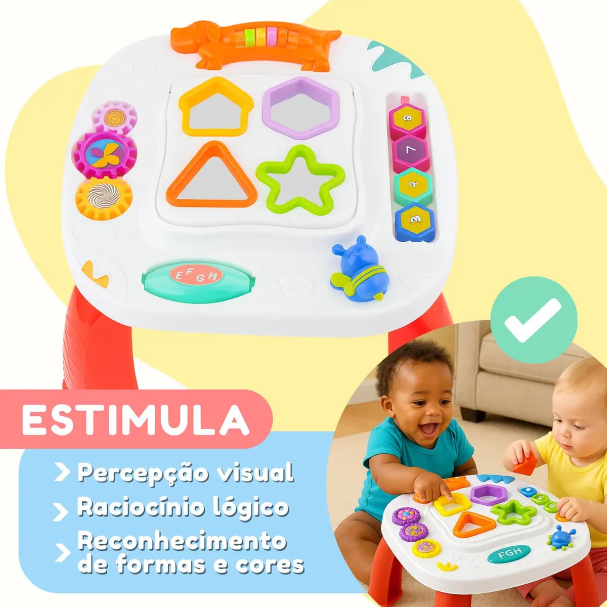 Mesinha Didática Infantil Educativa Sensorial Mesa Divertida Atividades Interativas Clube Educativo® — imagem 6