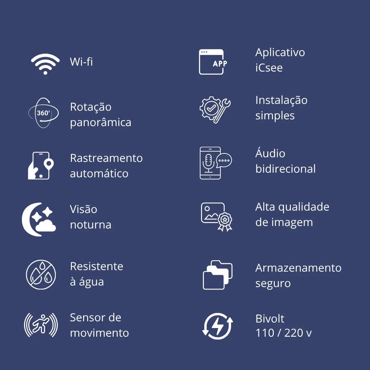 Câmera Ip A8 App Icsee Infravermelho Prova D'água Externa Wifi Hd Cor Branco — imagem 2