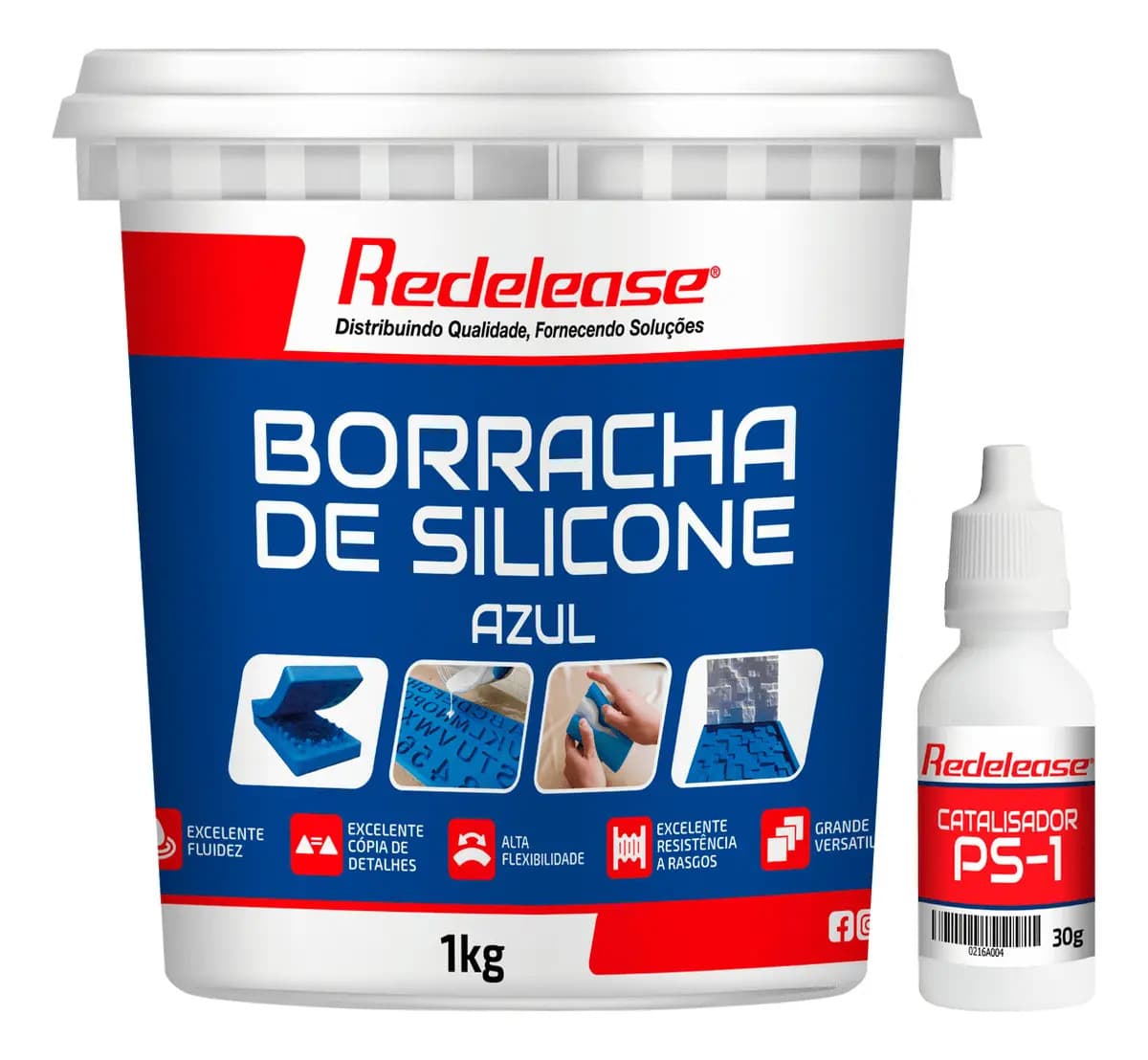 Borracha De Silicone Azul Alta Flexibilidade Para Moldes Com Catalisador Redelease - ML