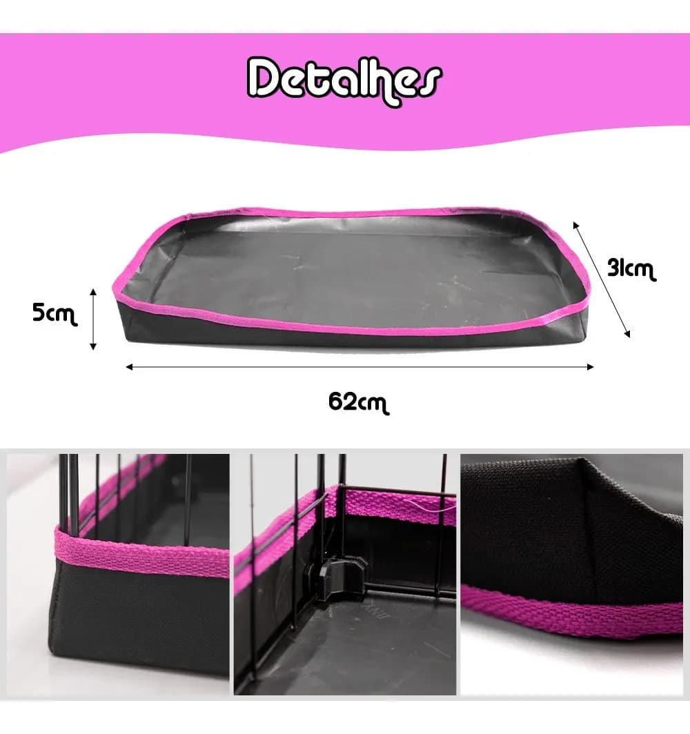 Bandeja Higiênica Cercado Porquinho Índia 30x60 Impermeável Cor Rosa — imagem 4