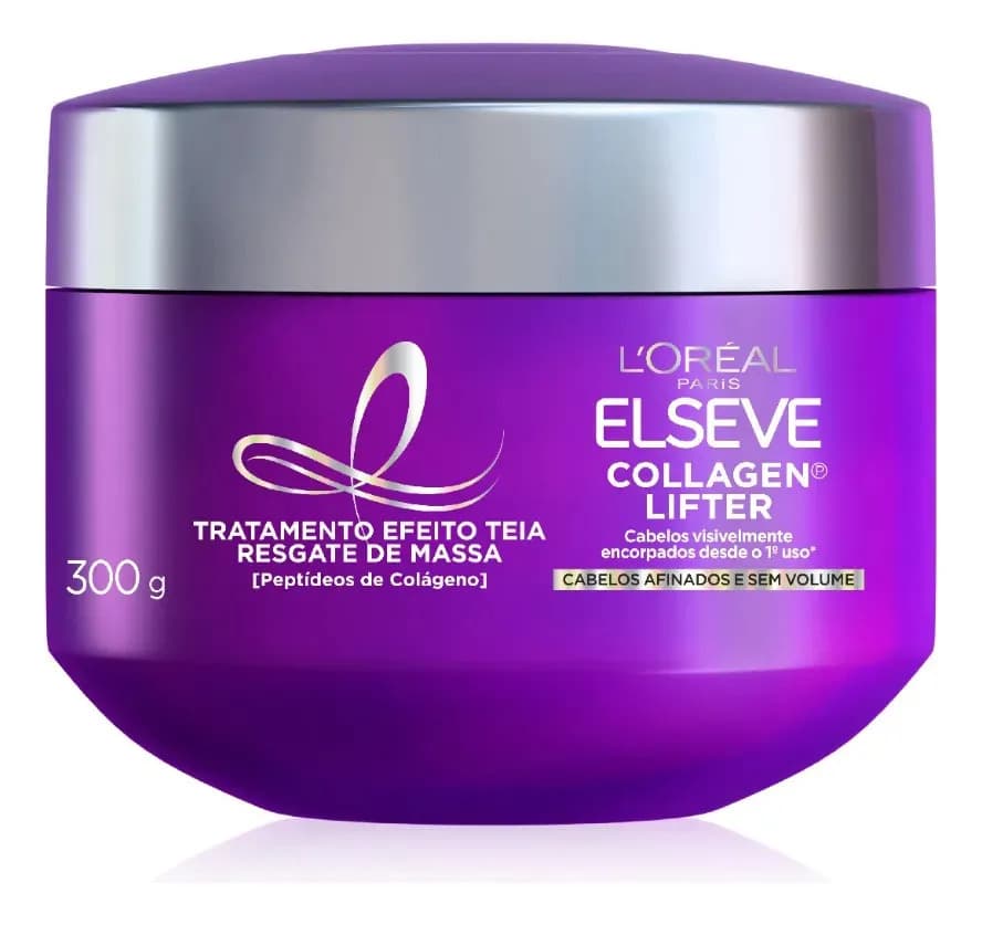 L'Oréal Paris Elseve Collagen Lifter Máscara de Tratamento Condicionante Efeito Teia Para Resgate de Massa com Peptídeos de Colágeno Reconstrói a Fibra e Dá Vol