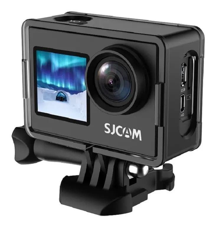 Câmera de ação esportiva de tela dupla SJCAM Sj4000 Preto