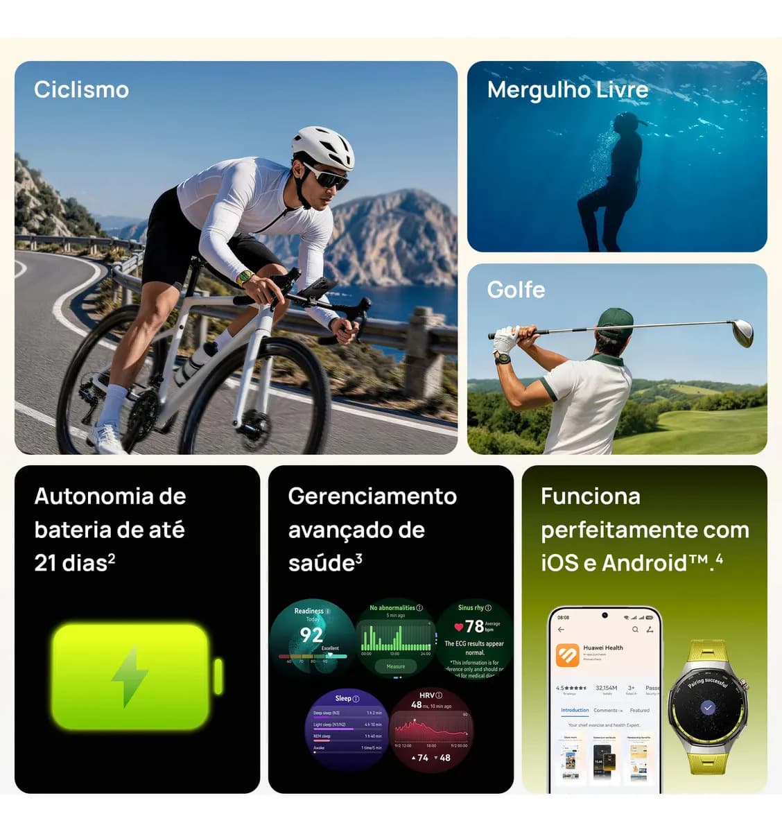 HUAWEI WATCH GT 7 Pro 46mm Smart Watch, Bateria de até 21 dias, Caixa em liga de titânio e bisel em cerâmica nano-tech, ECG, Monitoramento da Frequência Cardíac — imagem 3