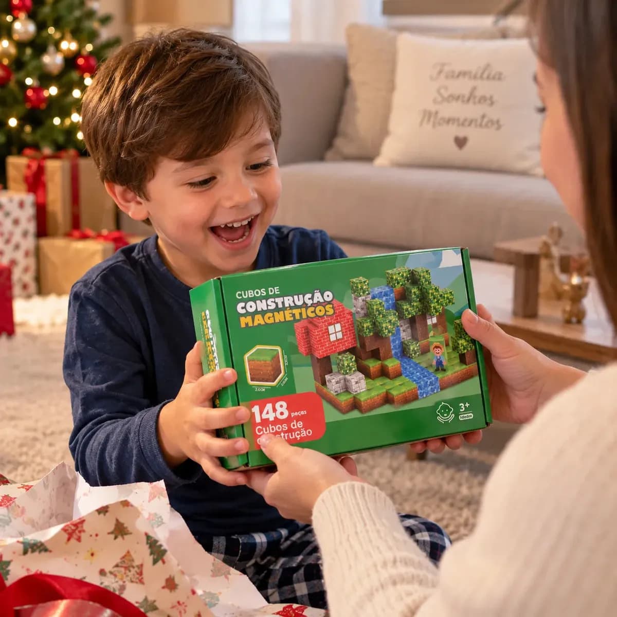 Kit 148 Blocos Imã Magnéticos Construção Montar Empilhamento Cubo Infantil Brinquedo Educativo Covei Toys — imagem 6