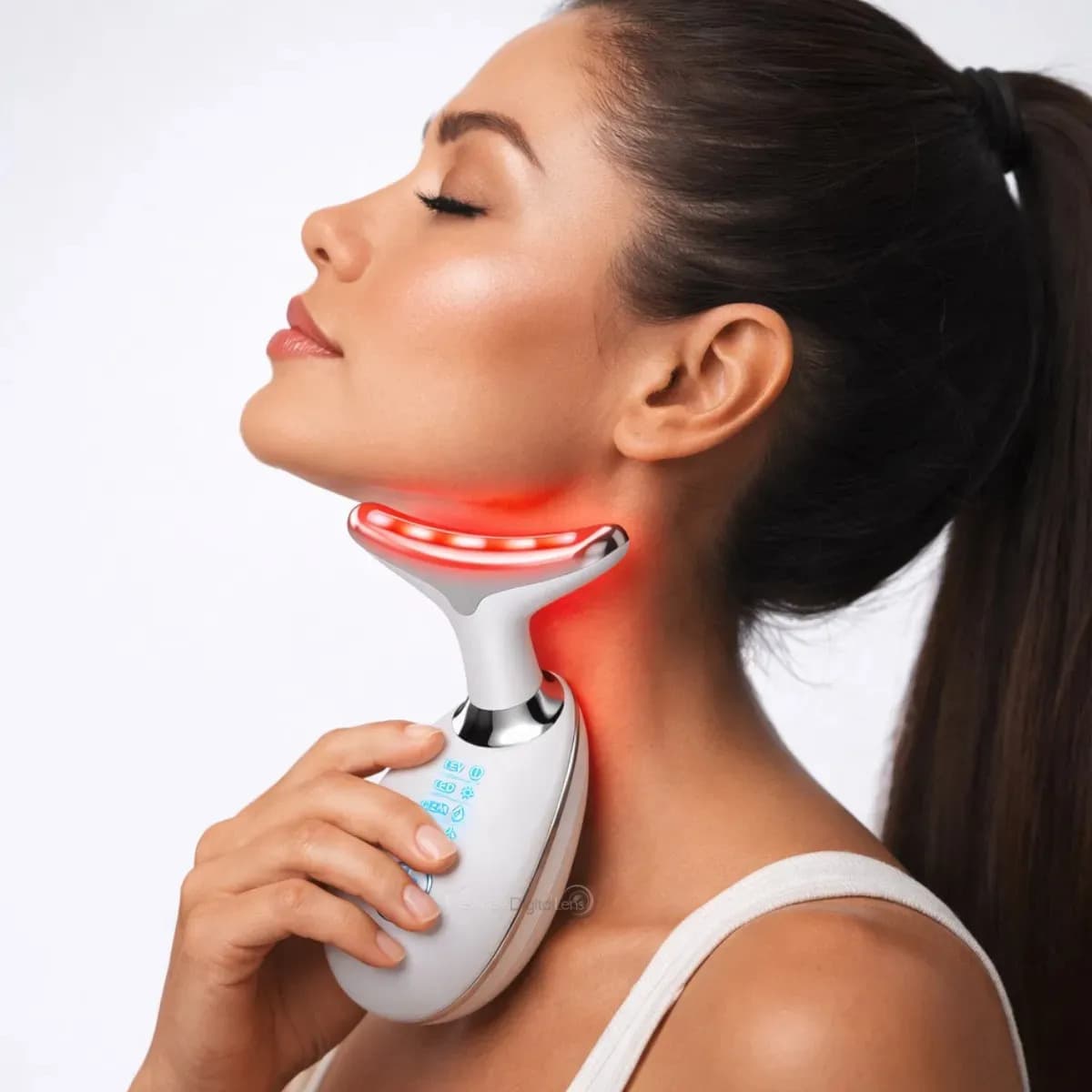 Massageador Facial Lifting De Pescoço e Rosto LED Vibração Bivolt 110v 220v Fototerapia Para Rejuvenescer Firmeza Anti-Rugas Aparelho Redutor de Papada Lift Mas — imagem 5