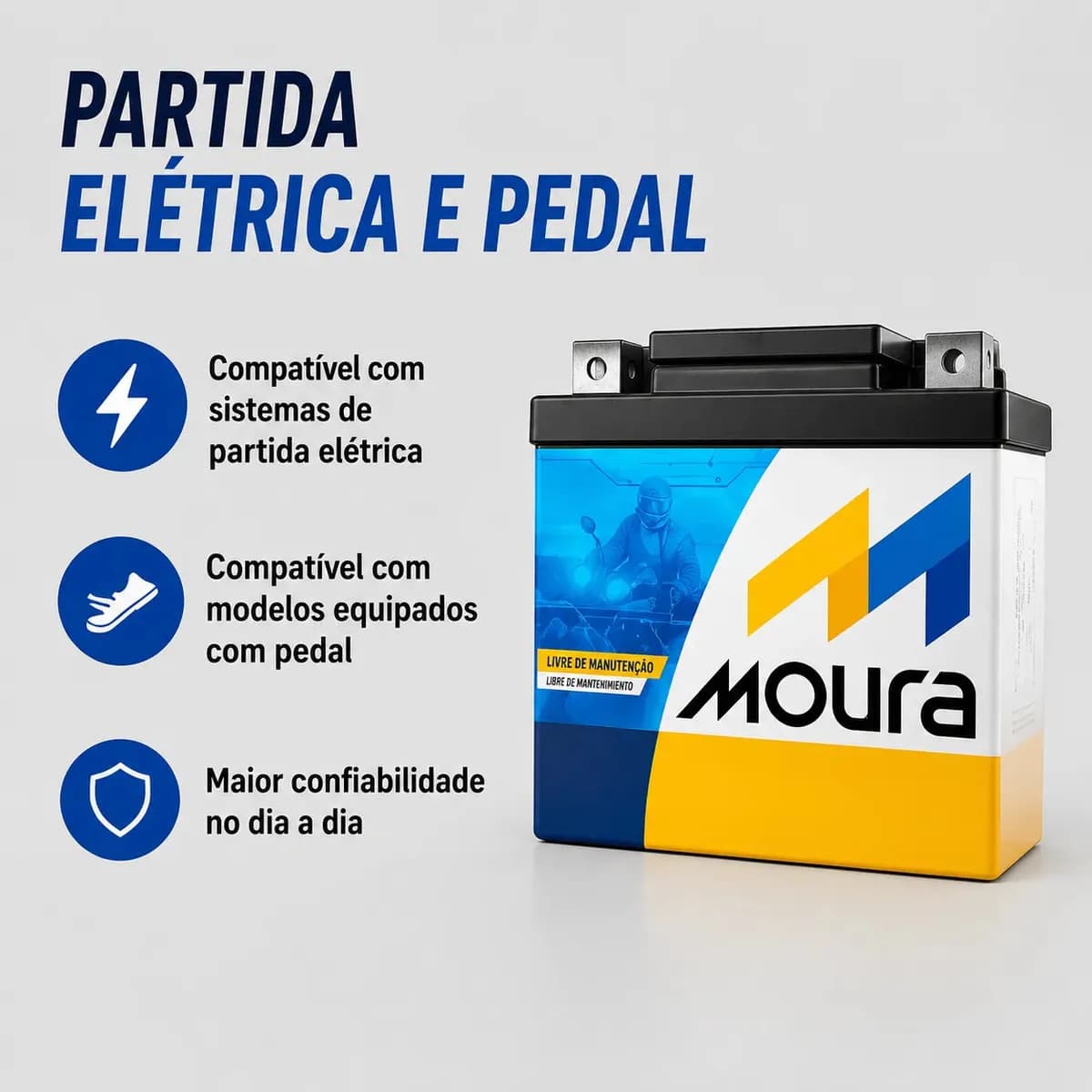 Bateria Moura MA5-D 5 Ah 12V Selada para Honda, Yamaha e Mais — imagem 4