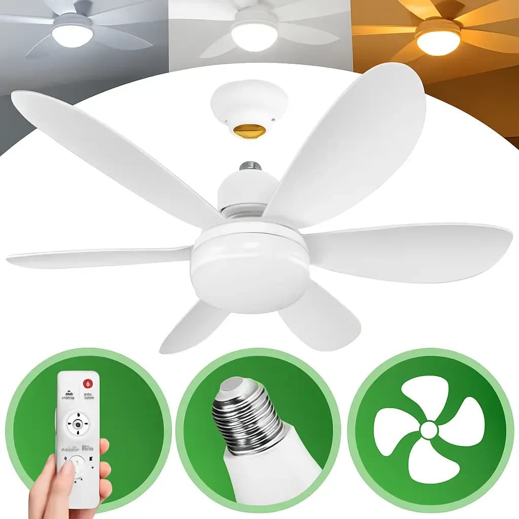 Ventilador De Teto Lâmpada 80w Led E27 Ajustável Bivolt — imagem 6