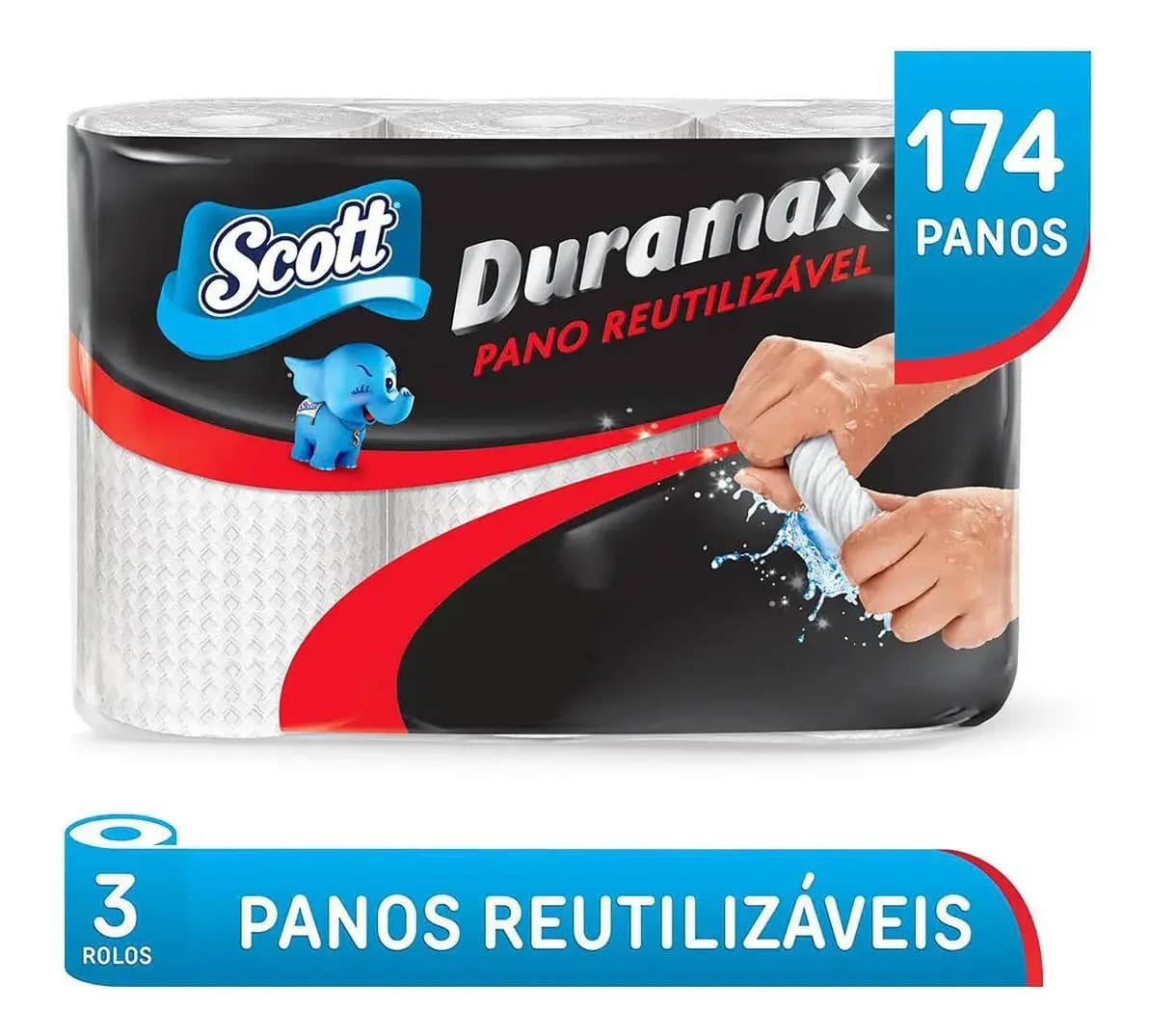 Pano Reutilizável Duramax Com 3 Rolos De 58 Unidades Cada Branco Scott