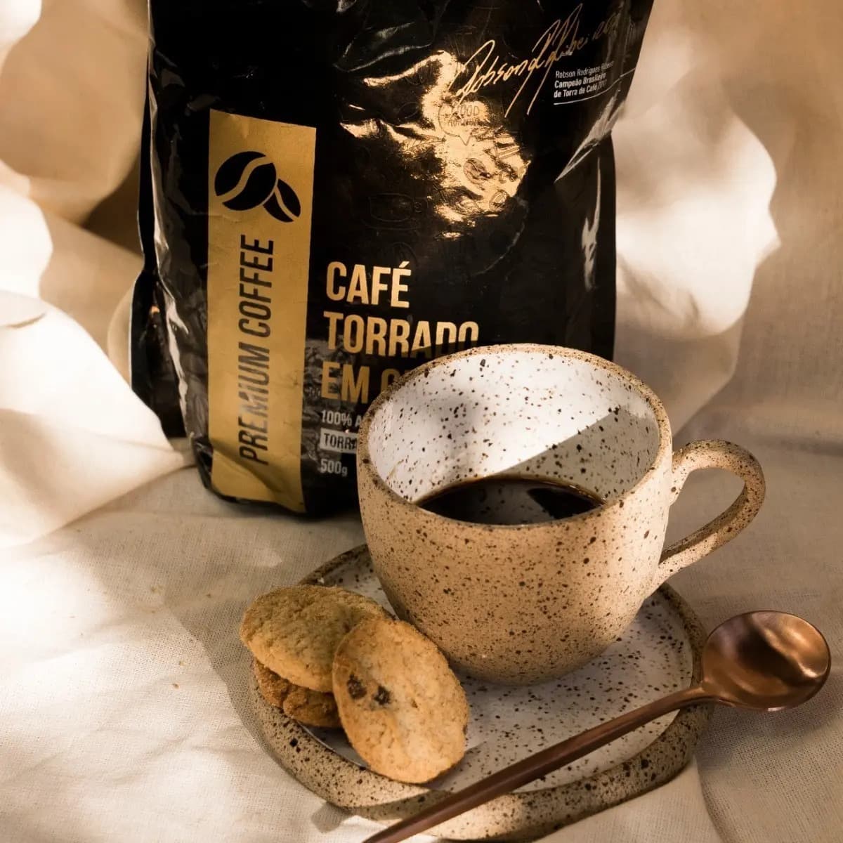 Cafe Graos Torrado Torra Media Arábica Em Grãos 1kg Gourmet — imagem 2