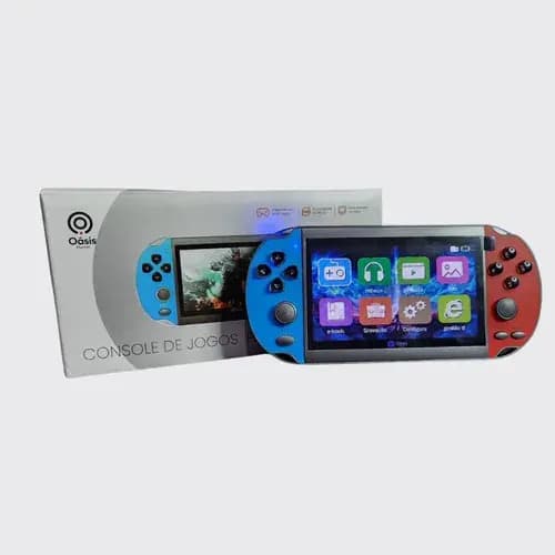 Console De Jogos Portátil Oasis Diversão Infinita Azul E Vermelho — imagem 3