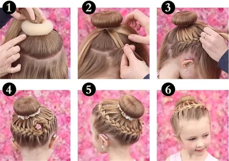 Kit 12 Rosquinha Coque JUJUBA BEAUTY Esponja Cabelo Preto 8cm — imagem 5