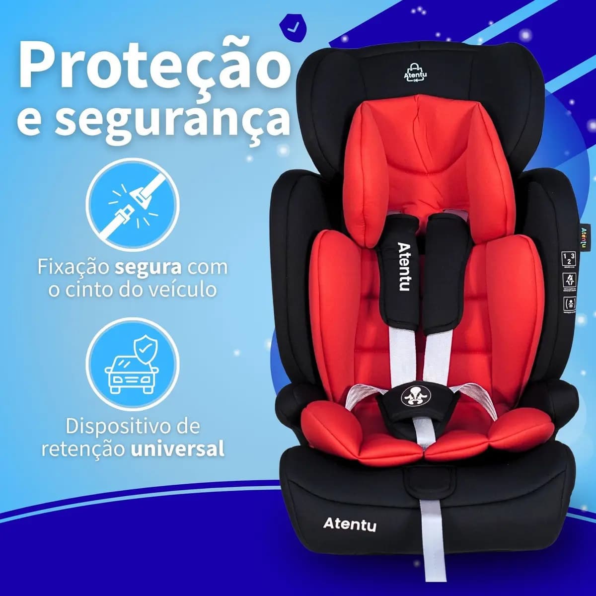 Cadeirinha Infantil Para Carro 9-36kg Passeio Com Segurança Cadeirinha Infantil Vermelho — imagem 2
