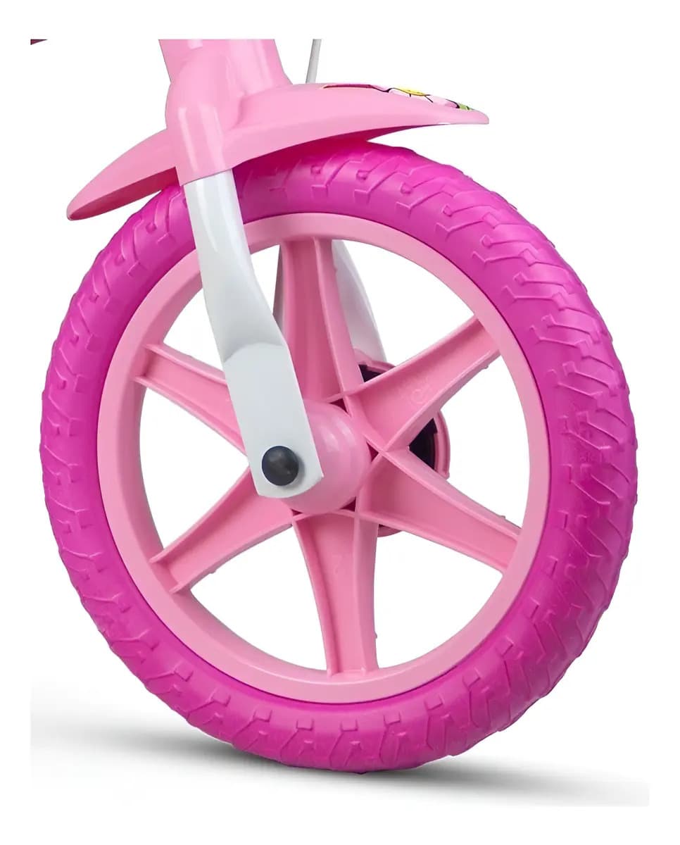Bicicleta Infantil Nathor Aro 12 Rosa Flower para Crianças — imagem 6