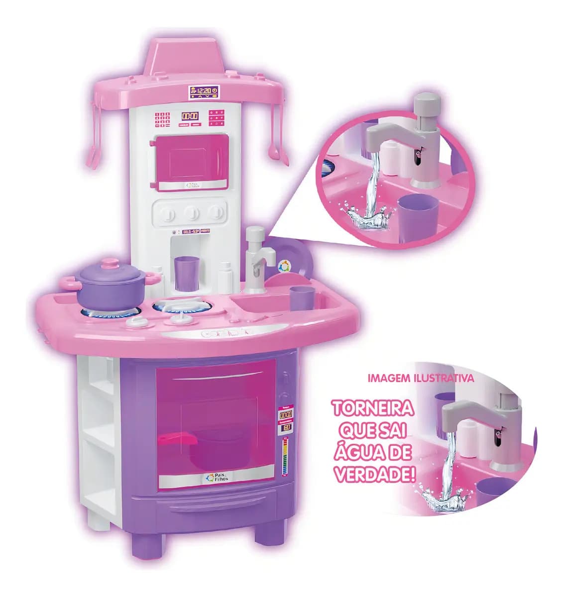 Cozinha Infantil De Brinquedo Completa Sai Água + Acessórios Cor Roxo — imagem 3