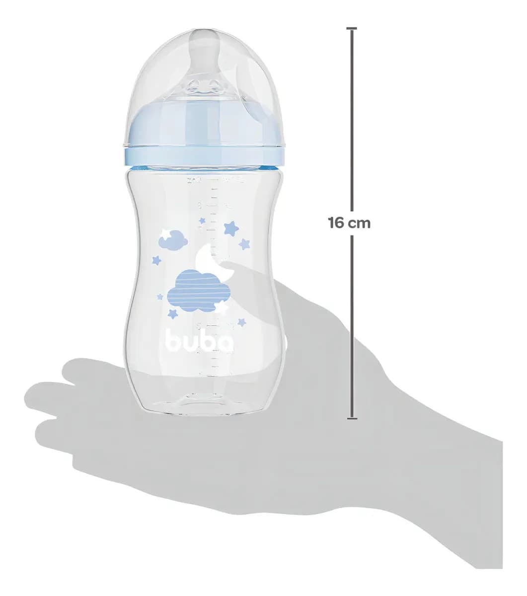 Buba Mamadeira Easy Flow Nuvem 270ml anticólica cor azul — imagem 3