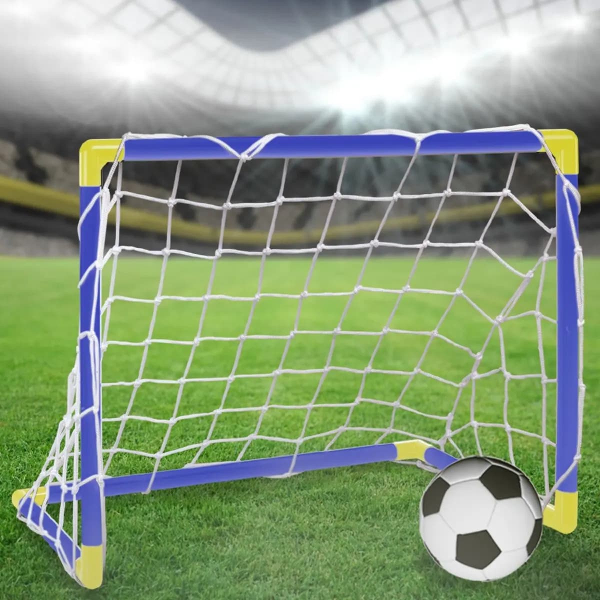 Trave Futebol Gol Kit Mini Golzinho Infantil Brinquedo Bola Azul — imagem 5