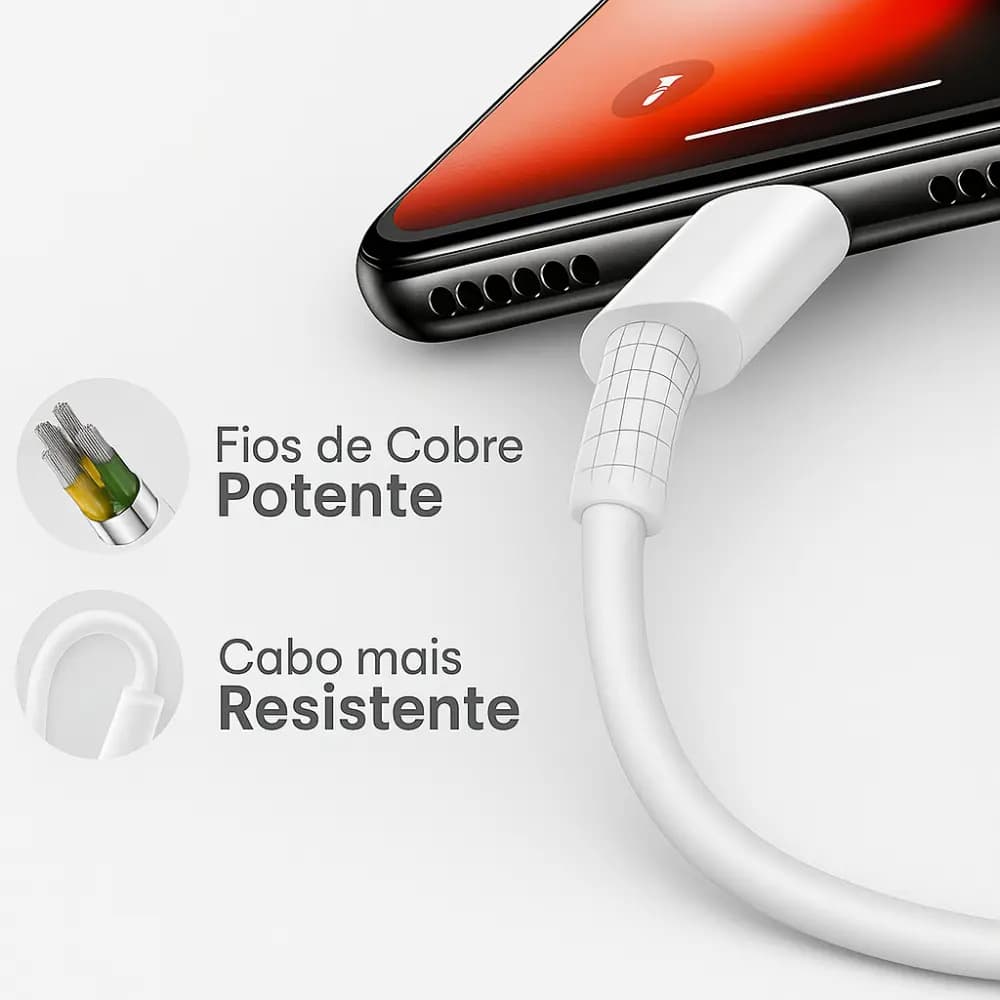 Carregador Turbo 55w USB-C Com Cabo Tipo C 1 Metro Fonte Bivolt 110v/220v, Carregamento Rápido Fast Charge, Ideal Para Celular Android, Compatível Com iPhone Sa — imagem 5