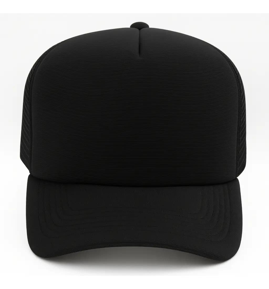Boné Trucker Masculino Liso com Aba Curva Preto — imagem 2