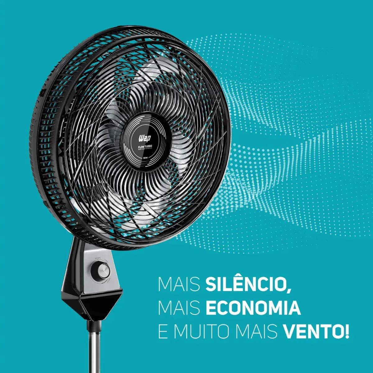 Wap Ventiladores Flow Turbo Coluna De pé - 50 cm - 60 - Preto Cinza - Plástico - 8 — imagem 2