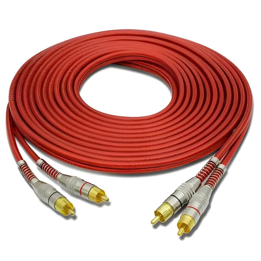 Kit 10 Cabos RCA Blindados Tech One de 5m com Conectores a Ouro — imagem 3