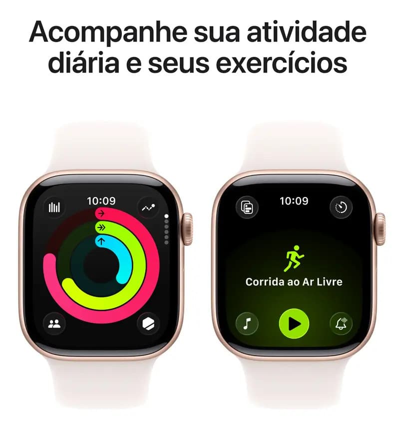 Apple Watch Series 11 GPS - Caixa cor de ouro rosa de alumínio – 42 mm - Pulseira esportiva blush-clara – P/M — imagem 4