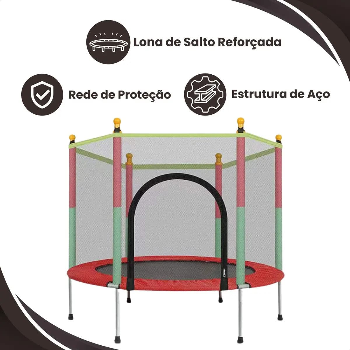Cama Elástica Pula Pula Infantil Trampolim 1,4 Metros Atentu — imagem 6