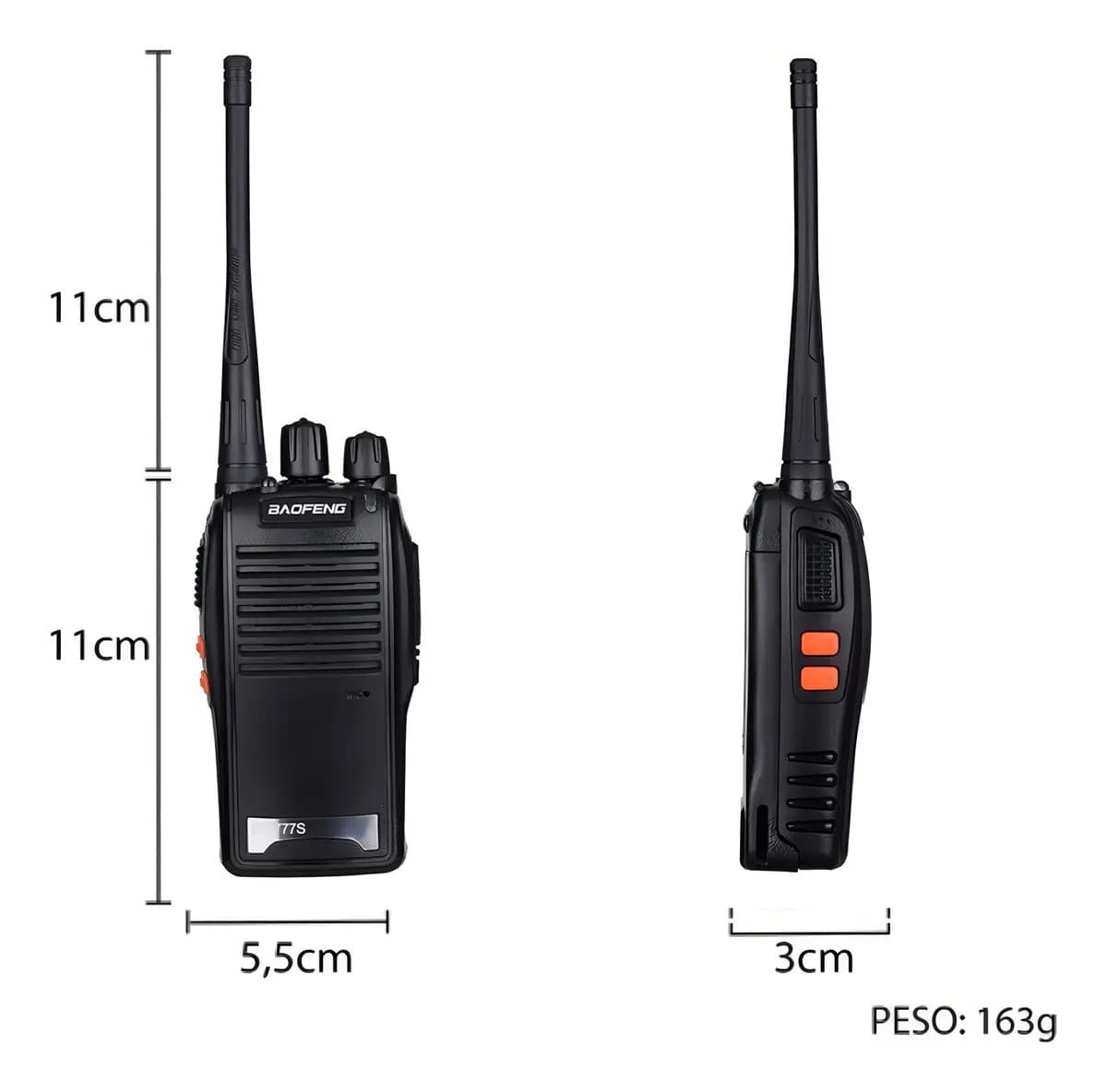 Kit 4 Rádios Comunicação Baofeng BF-777S 16 Canais 12km Alcance 400-470MHz — imagem 6