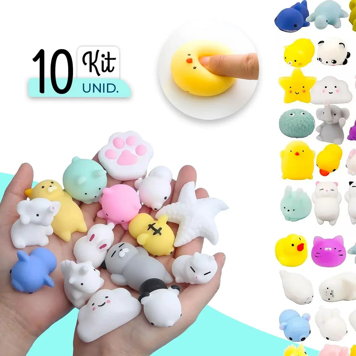 Kit 10 Squishy Mochi Bichinhos Macios De Apertar Antiestresse Brinquedo Sensorial Relaxante Criativo Para Crianças E Adultos Diversão Garantida Tendência Popula — imagem 5