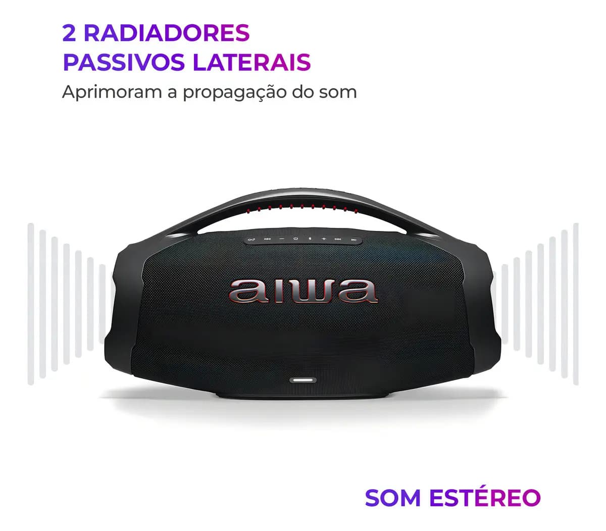 Caixa De Som Boombox Aiwa AWS-BBS-01-B 200w IP66 30hs De Bateria — imagem 5
