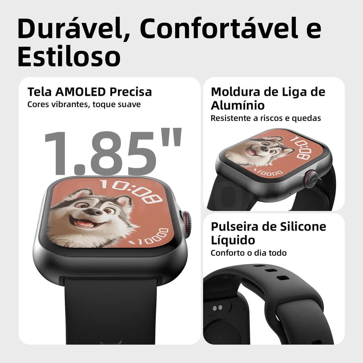 Smartwatch Bettdow Fb055 1.85" Esportivo Ia Gps 3atm Música Preto — imagem 3