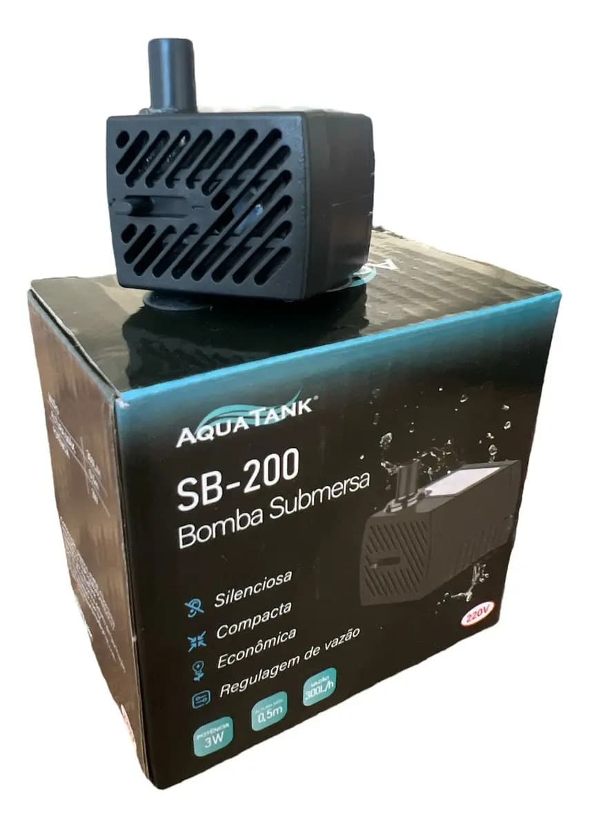Bomba Submersa AquaTank SB-200 Aquário Fonte 300 L/H — imagem 2