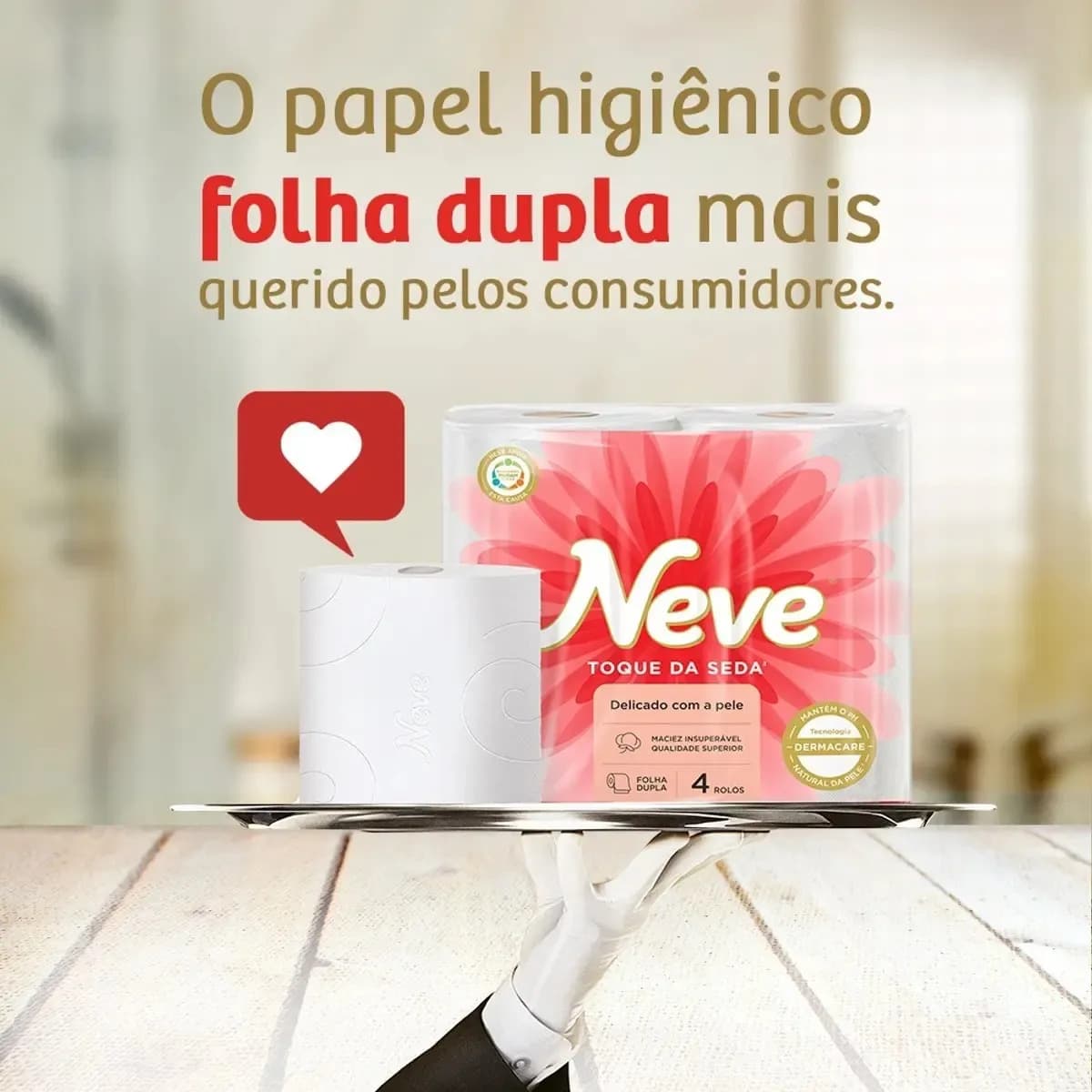 Papel Higienico Toque De Seda Folha Dupla 24 Unidades Neve — imagem 4