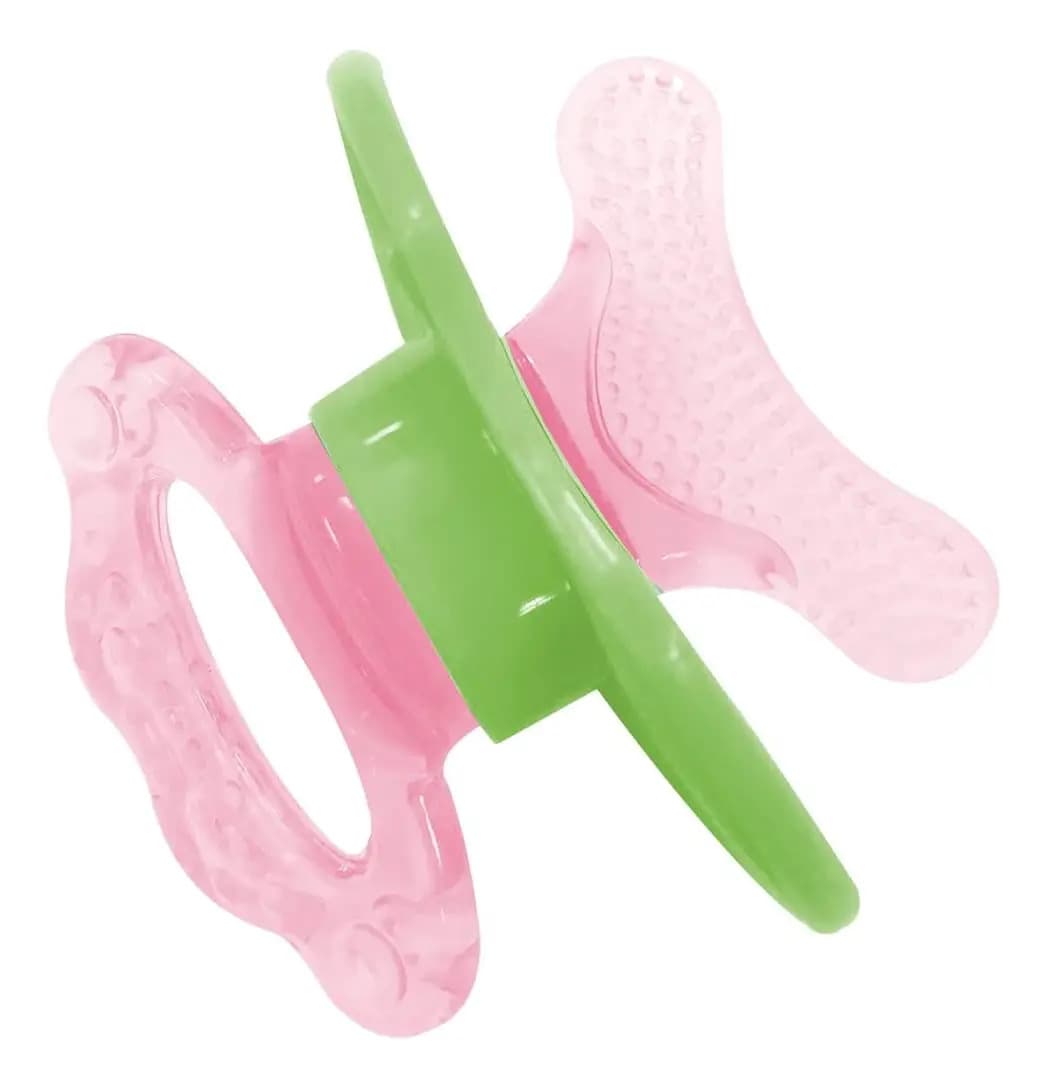Mordedor Para Bebê Buba Mordedor Com Massageador Chupeta Silicone Rosa/verde — imagem 4