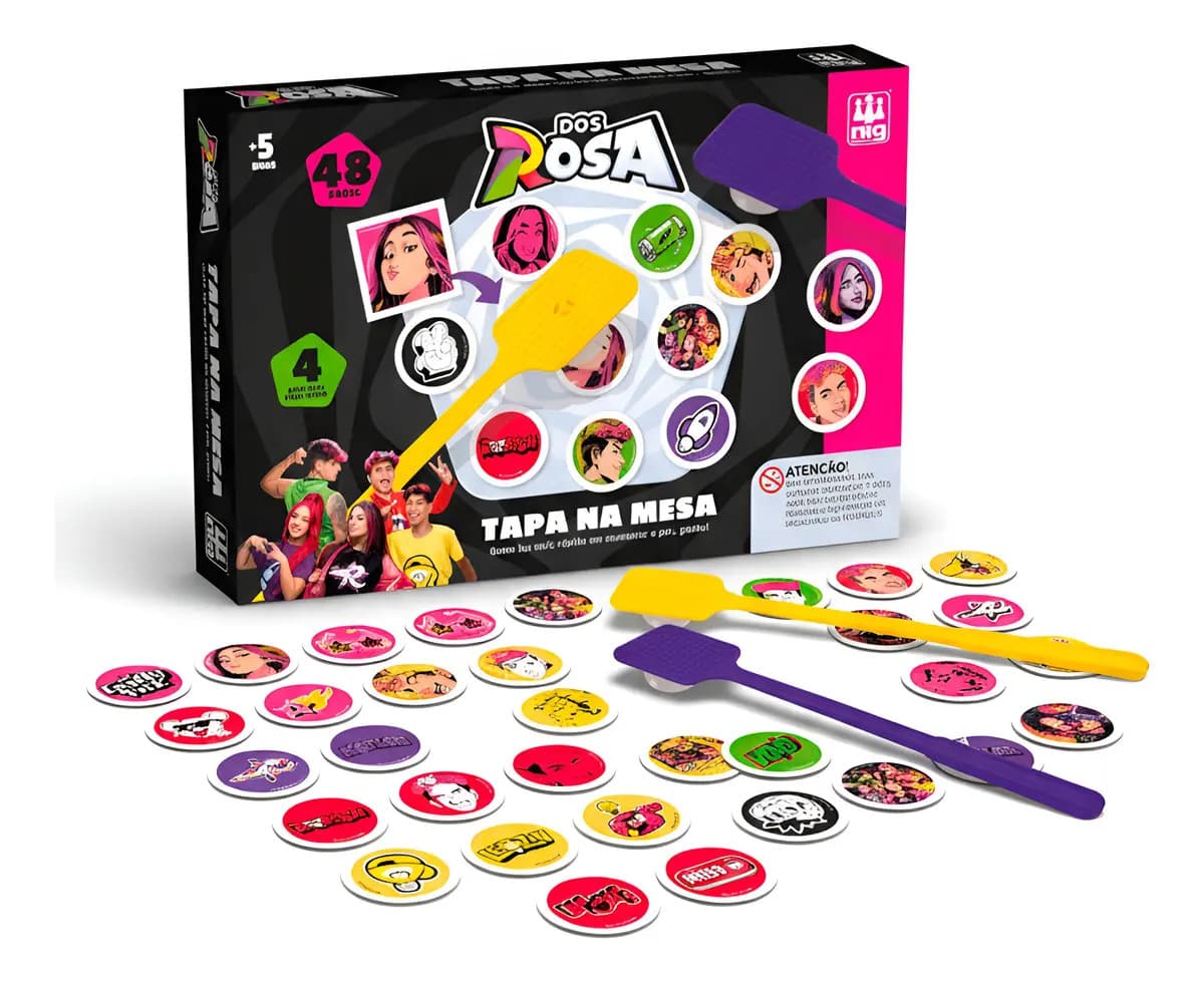 Jogo De Tabuleiro Infantil Tapa Na Mesa - Dos Rosa - Nig