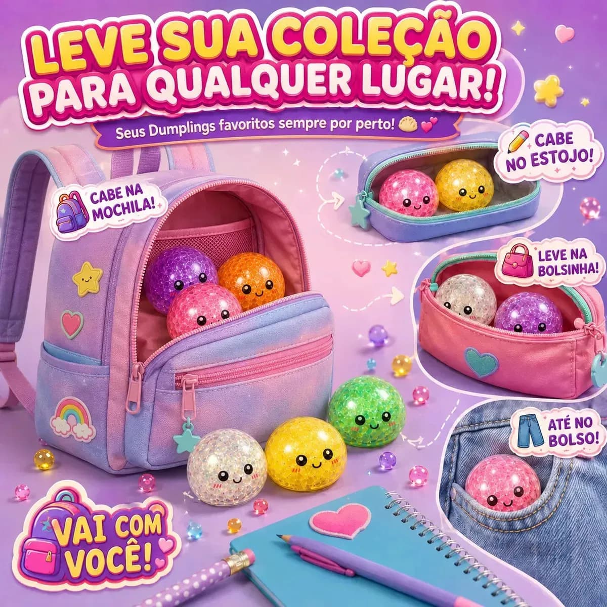 Brinquedo de Apertar Surpresa Raro Com Orbeez Antistress Colorido Bolinhas Popsy — imagem 6