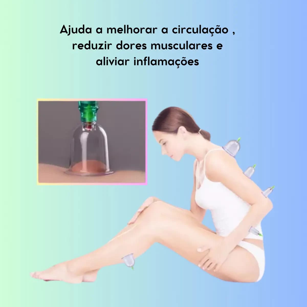 Kit Ventosas Com Bomba Ventosa Terapia Massoterapia Massagem — imagem 4