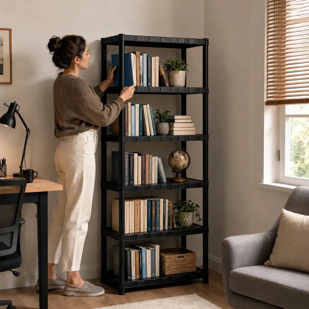 Estante Plastica Modular 5 Prateleiras Multiuso Organizadora Preta - Marianopole — imagem 5